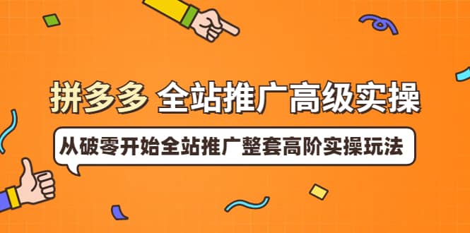 拼多多全站推广高级实操：从破零开始全站推广整套高阶实操玩法-自由之翼资源网