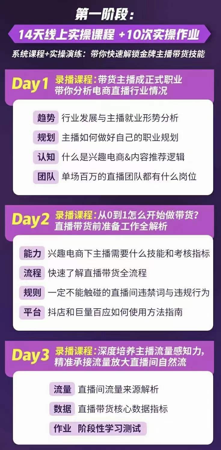 金牌主播实战进阶营 普通人也能快速变身金牌带货主播 (价值3980)-自由之翼资源网