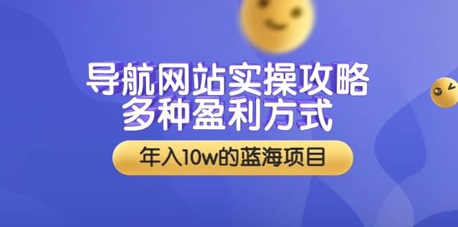 导航网站实操攻略，多种盈利方式，年入10w的蓝海项目（附搭建教学 源码）-自由之翼资源网