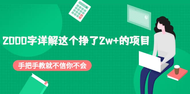 2000字详解这个挣了2w 的项目，手把手教就不信你不会【付费文章】-自由之翼资源网