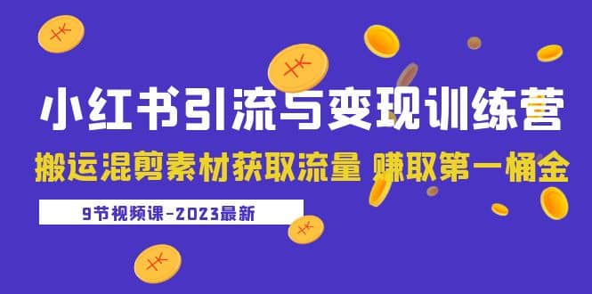 2023小红书引流与变现训练营：搬运混剪素材获取流量 赚取第一桶金（9节课）-自由之翼资源网