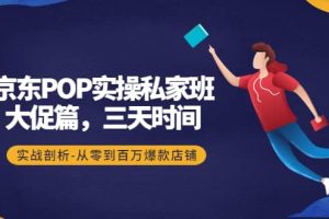 京东POP实操私家班：大促篇，3天时间，实战剖析-从零到百万爆款店铺