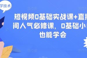 短视频0基础实战课 直播间人气必修课，0基础小白也能学会