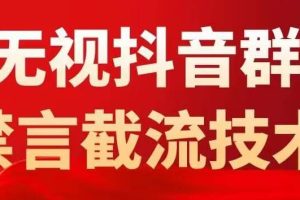 抖音粉丝群无视禁言截流技术，抖音黑科技，直接引流，0封号（教程 软件）