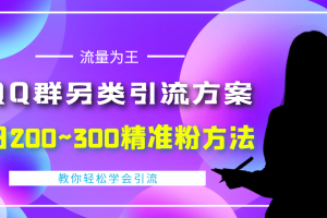 外面收费888元的QQ群另类引流方案：日200~300精准粉方法