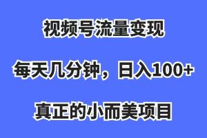 视频号流量变现，每天几分钟，收入100 ，真正的小而美项目