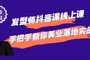 发型师抖音课线上课，手把手教你美业落地实战【41节视频课】