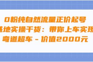 0粉纯自然流量正价起号基地实操干货：带你上车实现弯道超车 - 价值2000元