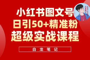 小红书图文号日引50 精准流量，超级实战的小红书引流课，非常适合新手