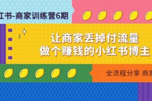 小红书-商家训练营12期：让商家丢掉付流量