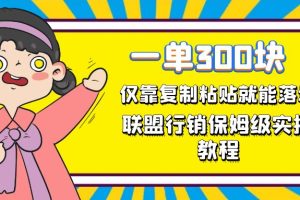 一单轻松300元，仅靠复制粘贴，每天操作一个小时，联盟行销保姆级出单教程