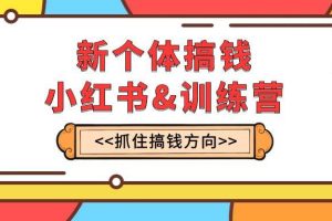 新个体·搞钱-小红书训练营：实战落地运营方法，抓住搞钱方向，每月多搞2w